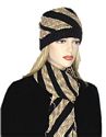 Beaver Creek Diagonal Striped Hat and Scarf Set