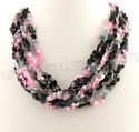 Ladder Ribbon Necklace Pinks
