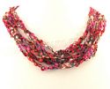 Ladder ribbon necklace Reds