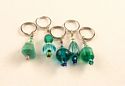 Stitch markers - blue green/turquoise