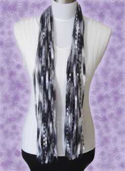 Specials Ai Ribbon Yarn Scarf - Black/Silver/Grey