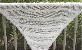 Handmade Shawl White Triangle Shawl