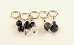 Handmade Stitch Markers - Black/Charcoal