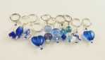 Handmade Stitch Markers - Blues