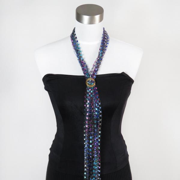 Luminarie Scarf Necklace 01 Peacock Whispers