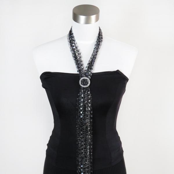 Luminarie Scarf Necklace 04 Black Tie