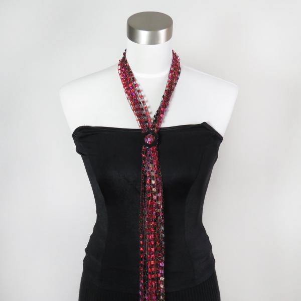 Luminarie Scarf Necklace 06 Garnet Ember
