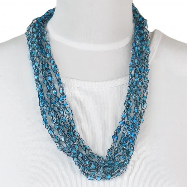 Petite Infinity Scarf Necklace 111 Turquoise