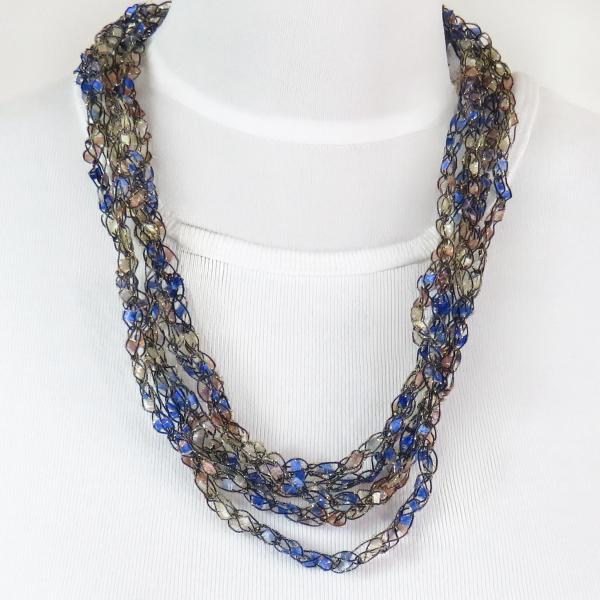 Petite Infinity Scarf Necklace 130 Blue Chocolate