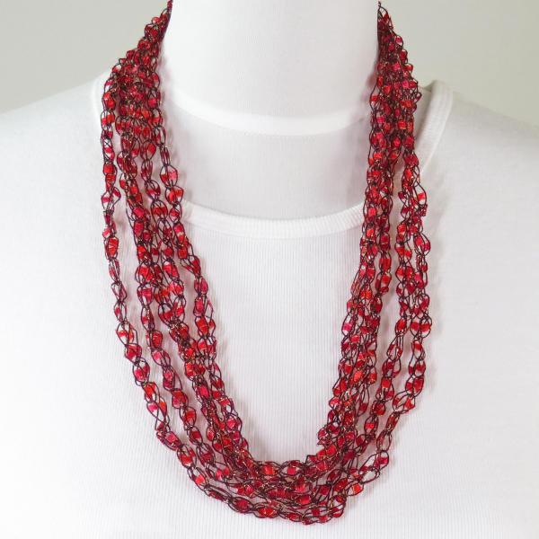 Petite Infinity Scarf Necklace 42 Red