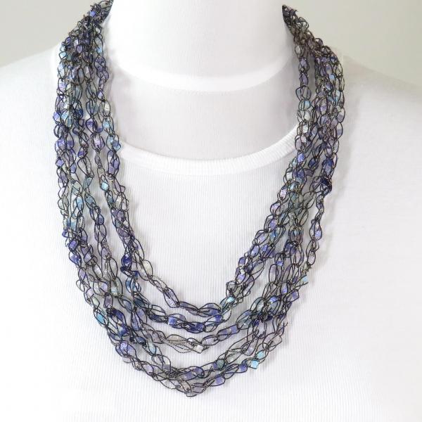 Petite Infinity Scarf Necklace 65 Blue Amethyst