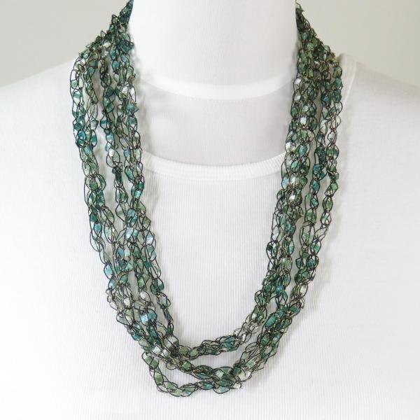 Petite Infinity Scarf Necklace 68 Emerald
