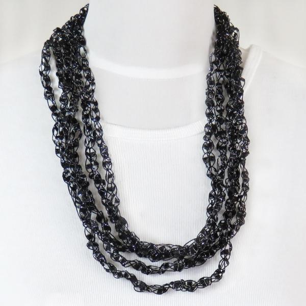 Petite Infinity Scarf Necklace 78 Black