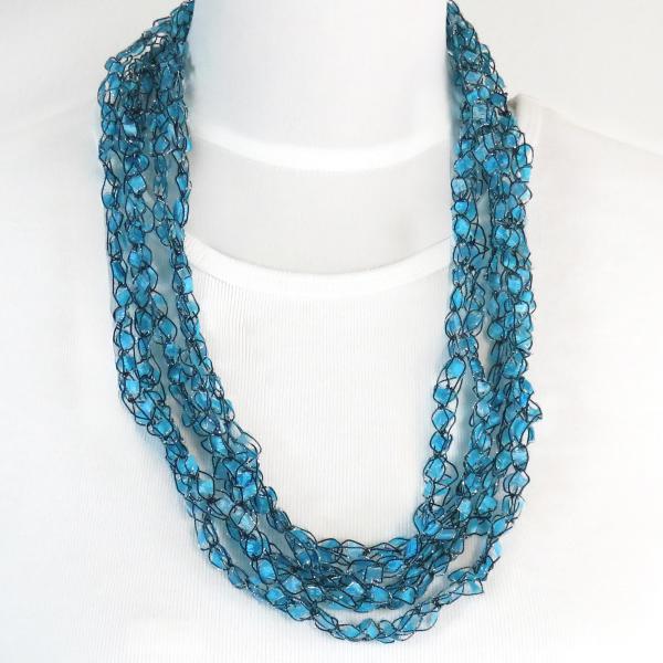 Statement Infinity Scarf Necklace 111 Turquoise