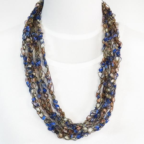 Statement Infinity Scarf Necklace 130 Blue Chocolate
