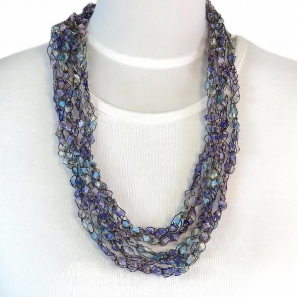 Statement Infinity Scarf Necklace 65 Blue Amethyst
