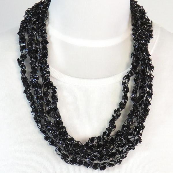 Statement Infinity Scarf Necklace 78 Black