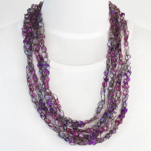 Statement Infinity Scarf Necklace 83 Purple Passion