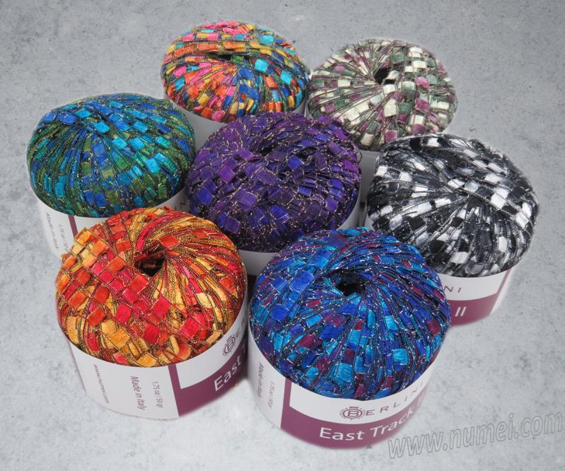 Berlini East Track II Glittery Ladder Ribbon Yarn at NuMei Yarn | numei.com