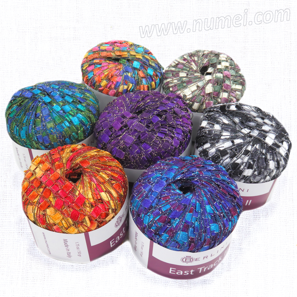 Berlini East Track II Glittery Ladder Ribbon Yarn at NuMei Yarn | numei.com