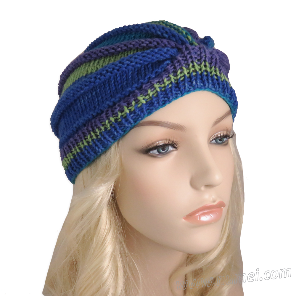 Knitting Pattern Ribbed Wedge Turban Dk Yarn