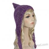 Handmade Knit Pixie Hat - Purple