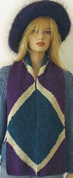 Knitting Pattern Diagonal Triangle Striped Scarf