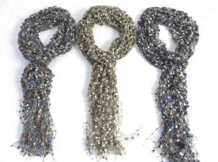 Ladder Ribbon Glitter Scarf