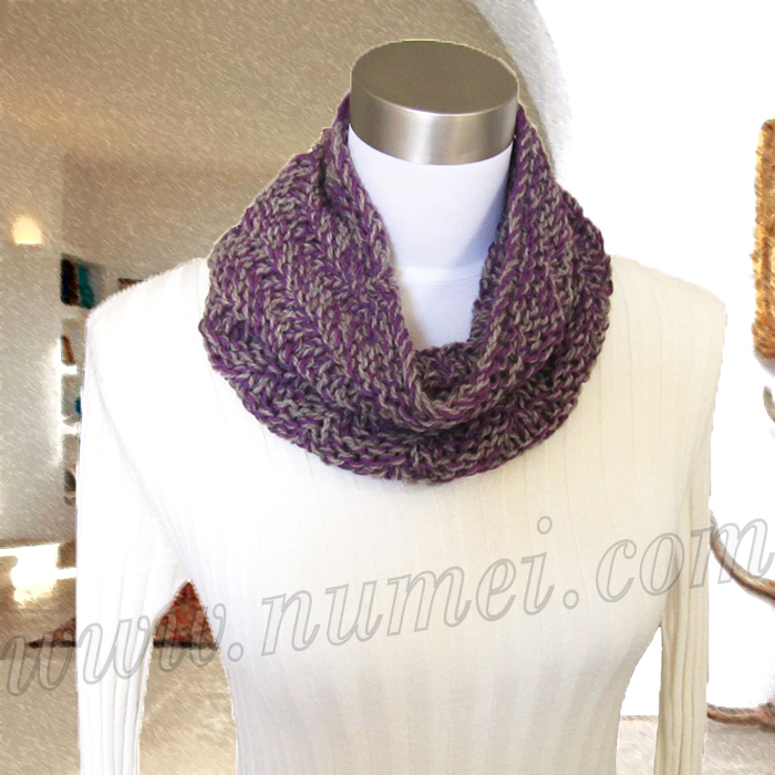 Free Knitting Pattern Morgana Diagonal Ribbed Cowl