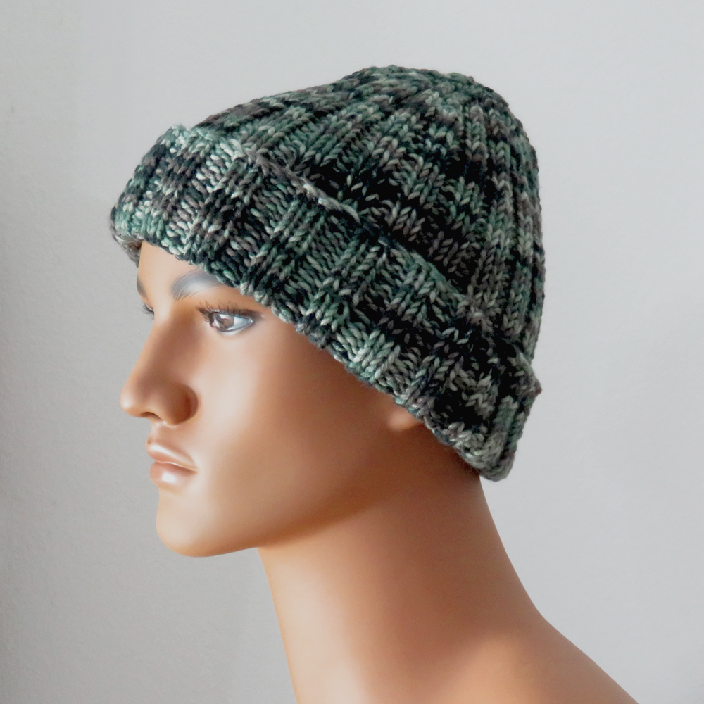 Knitting Pattern Camouflage Ribbed Hat