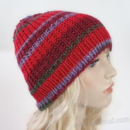 Handmade Hat Ribbed Hat - Coleus