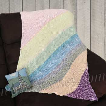 Free Knitting Pattern Wing Tip Diagonal Striped Baby Blanket