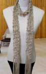 Handmade Scarf White/Peach/Gold Scarf