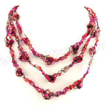 Free Crochet Pattern Ladder Ribbon Necklace Pattern 3