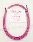 Denise Knitting Needles Extra Long Cords - 40 Pink