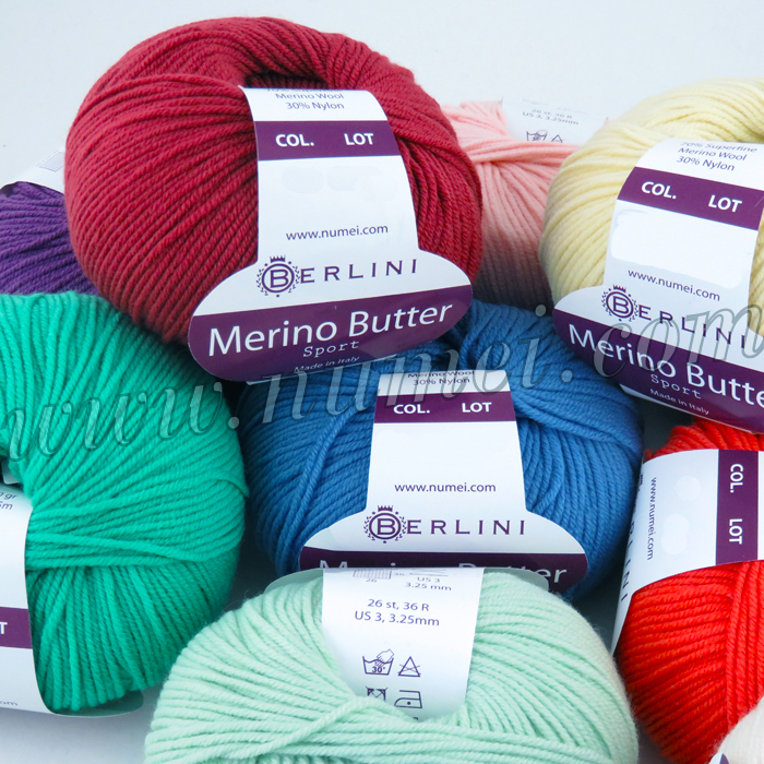 Berlini Merino Butter Sport Superfine Merino Wool Yarn at NuMei Yarn | numei.com