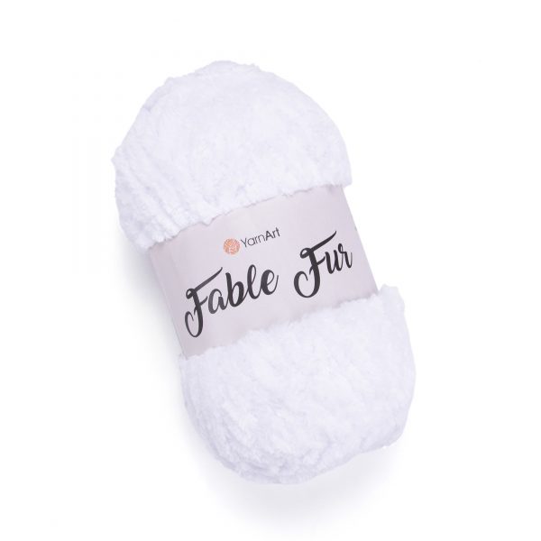 YarnArt Fable Fur 965 Bright White - 100g Ball