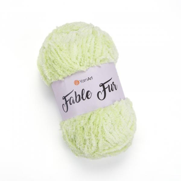 YarnArt Fable Fur 983 Light Green - 100g Ball